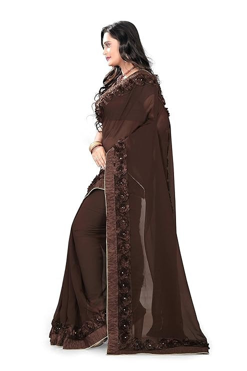 RIVA ENTERPRISE Women's Georgette with Blouse Piece Saree