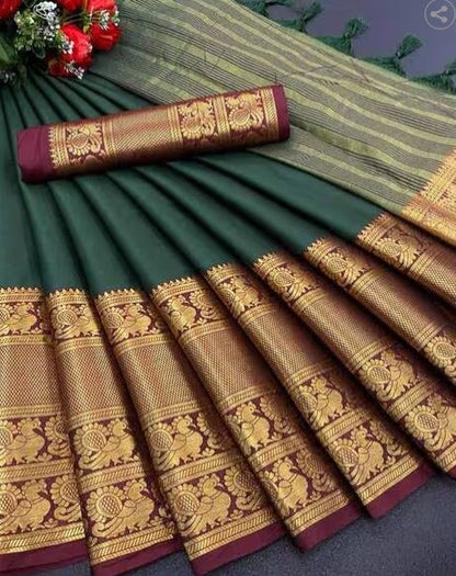 Cotton Silk Saree with Woven Border