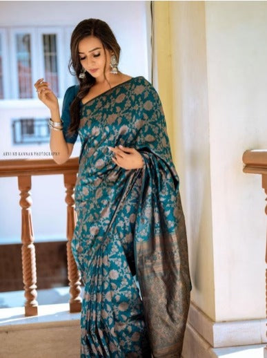 Fashion Booms Floral Pure Silk Kanjeevaram Saree