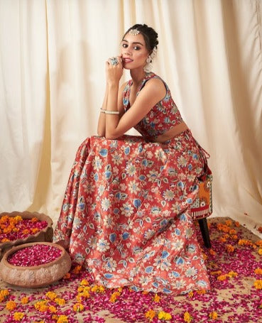 Shae by SASSAFRAS Floral Printed Ready to Wear Lehenga & Crop Top