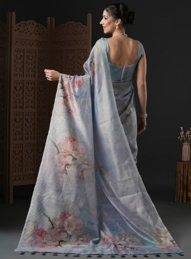 NEW SEASON Anouk Floral Printed Organza Saree