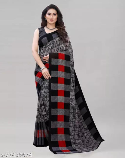 Combo of 2 Sarees (White & Grey)