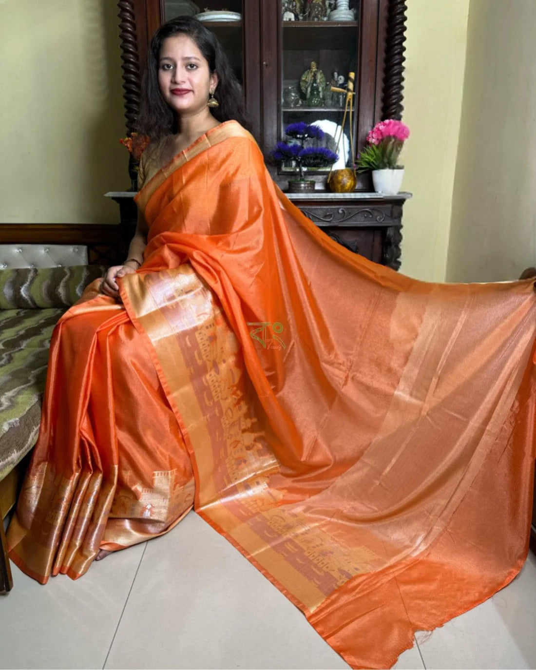 Handwoven Banarasi Ghat Warm Silk Saree