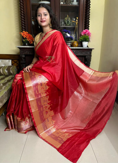 Handwoven Banarasi Ghat Warm Silk Saree