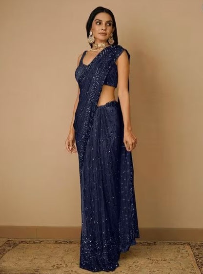 Women Embellished Net Saree