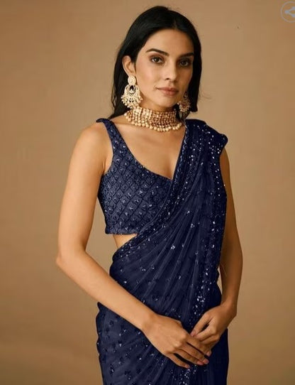 Women Embellished Net Saree