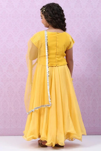 YELLOW ART SILK LEHENGA SET Yellow Art Silk Lehenga Set