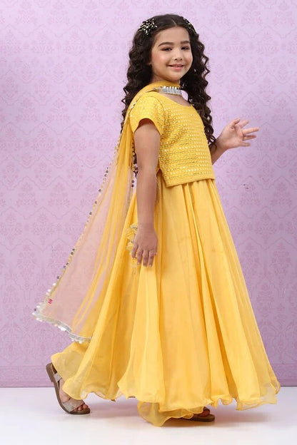 YELLOW ART SILK LEHENGA SET Yellow Art Silk Lehenga Set