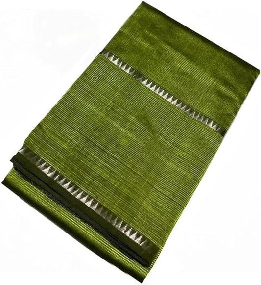 Women's Kota Linen Silk Mangalgiri Saree With Running Blouse Attached Color Variations