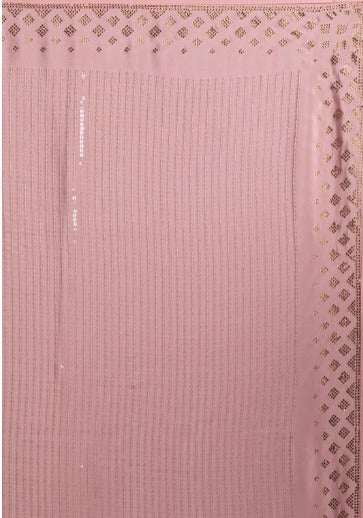 Baby Pink Sequins Semi Crepe Designer Saree