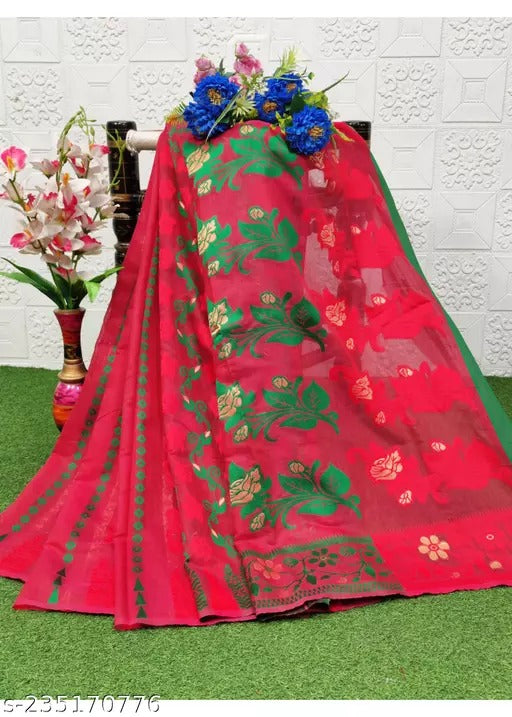 Woven Jamdani Cotton Silk Saree