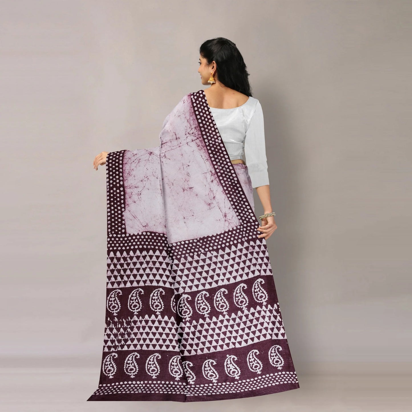 Hand Batik Printed Pure Cotton Saree