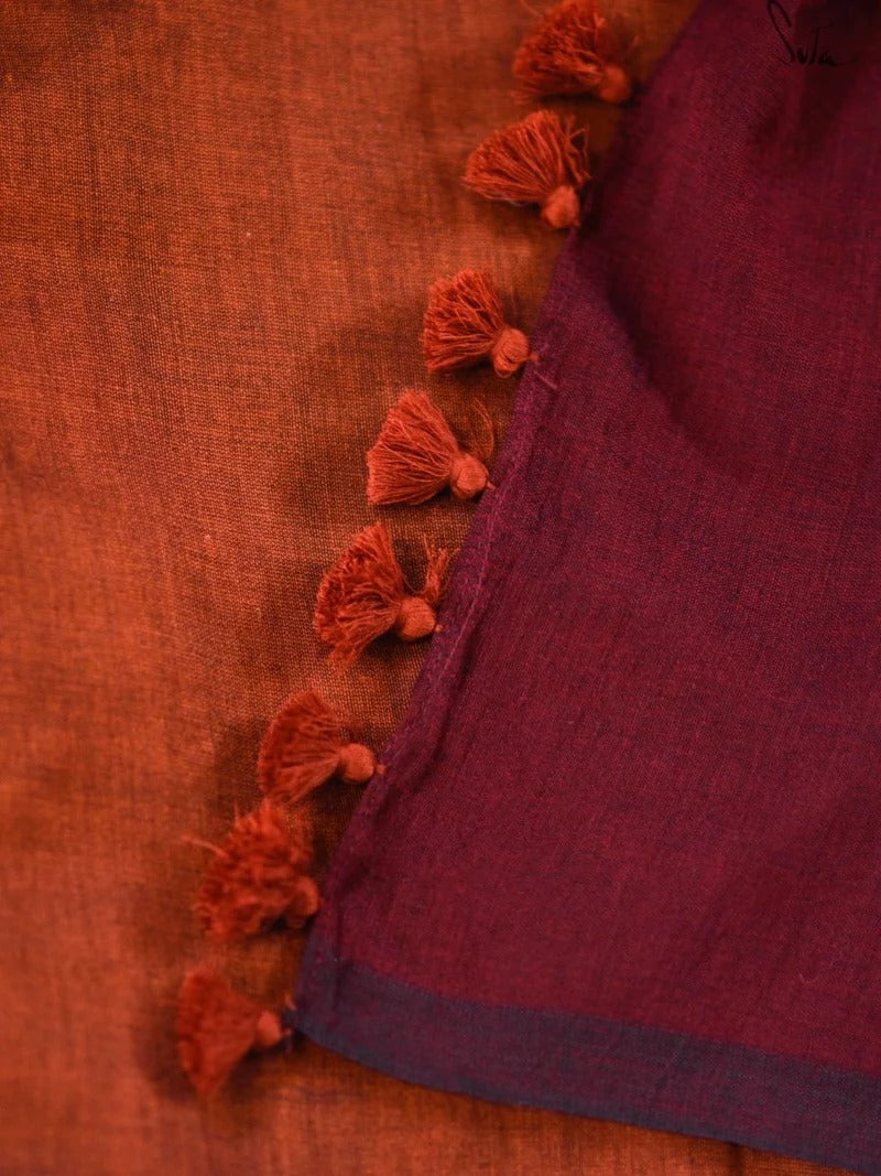 Suta Kesar and Plum Saree