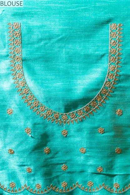 ORGANZA EMBROIDERED SAREE WITH ZARI THREAD