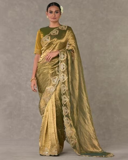 House Of Masaba Shop Emerald Green Saree Online