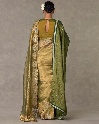 House Of Masaba Shop Emerald Green Saree Online