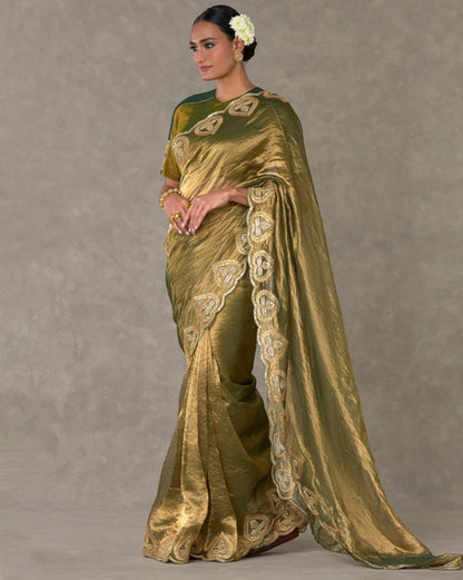 House Of Masaba Shop Emerald Green Saree Online