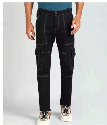 Nayak Fashion  Men Jogger Fit Mid Rise Black Jeans