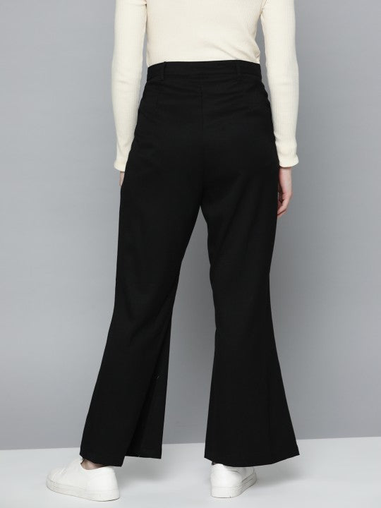 Women Black Bootcut Trousers