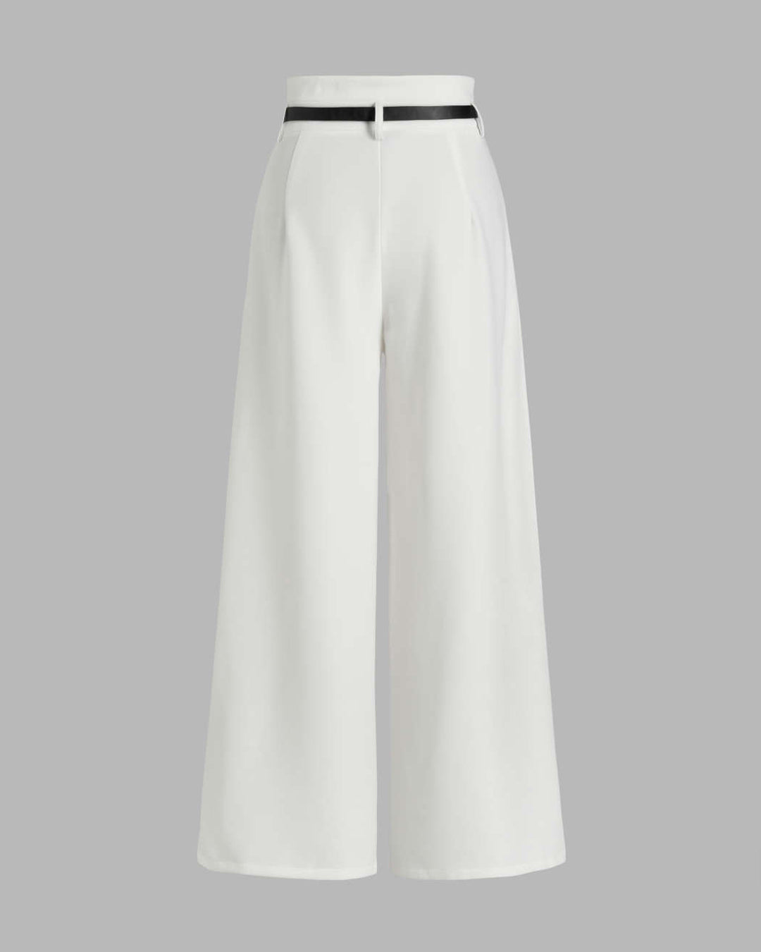 High Waist Pleated Pants With Tailored Vest Style Top In White