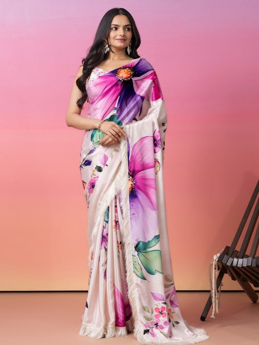 Floral Art Silk Ready to Wear Saree