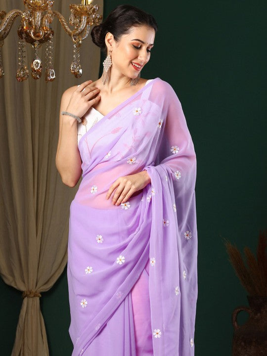 Floral Pure Georgette Saree