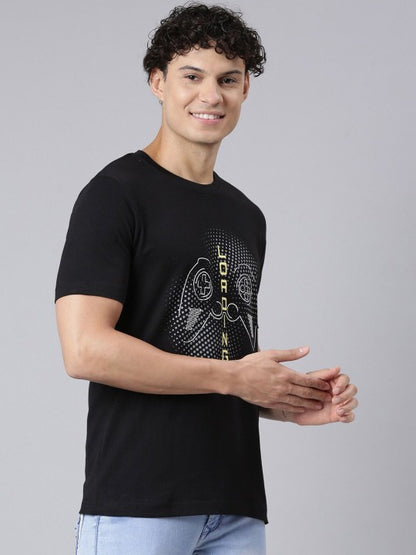 Graphic Printed Round Neck Slim Fit Cotton T-shirt