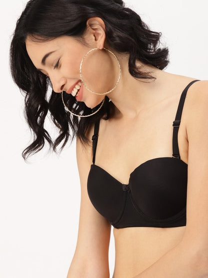 DressBerry Black Solid Underwired Lightly Padded T-shirt Bra