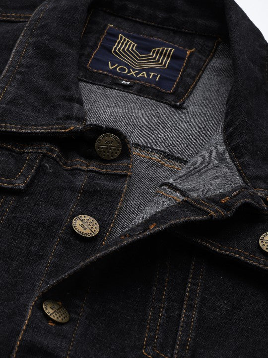 Men Black Denim Jacket