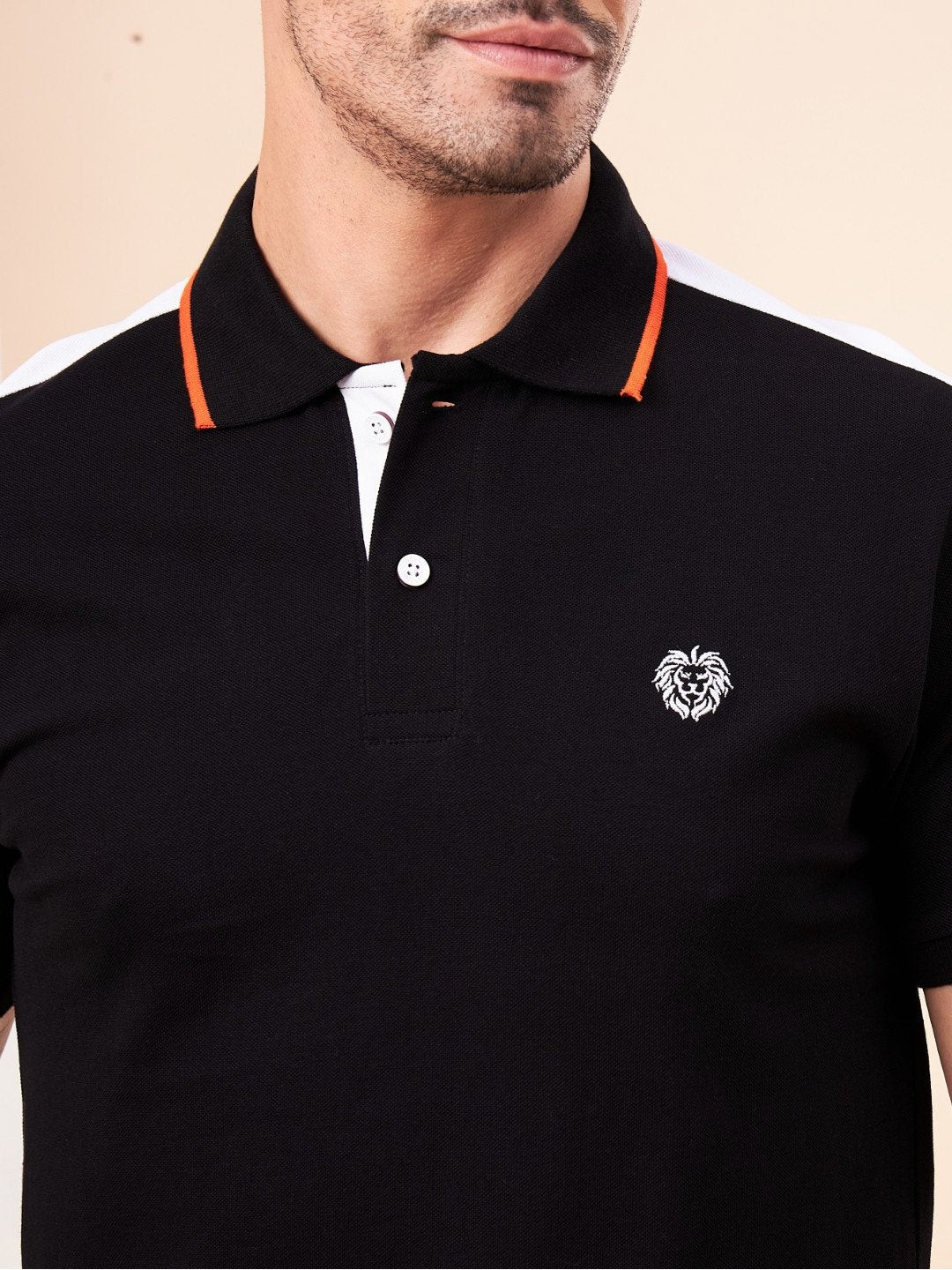 Black Cotton Polo T-Shirt