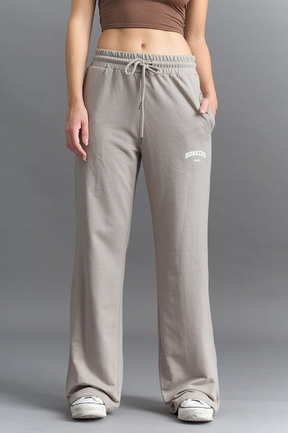 BROWN WIDE-LEG SWEATPANTS