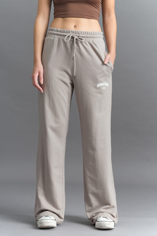 BROWN WIDE-LEG SWEATPANTS