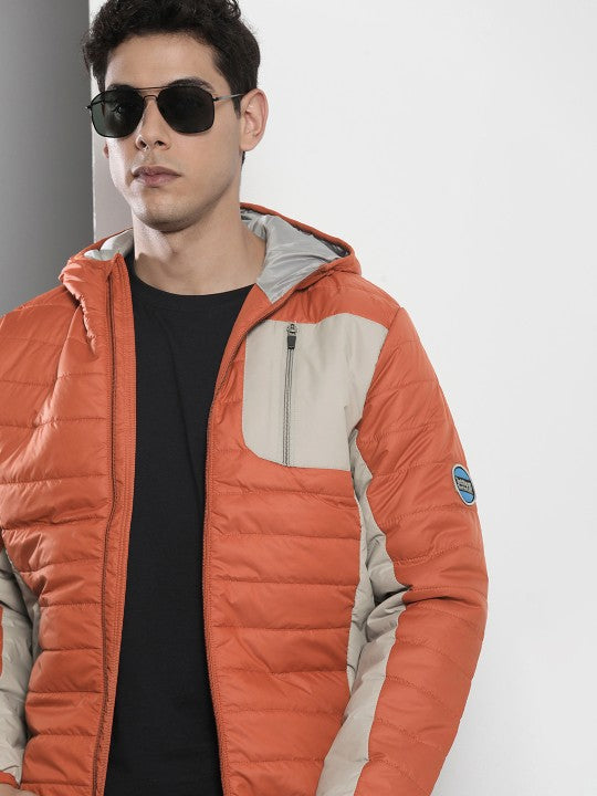 Colourblocked Puffer Standard Length Jacket