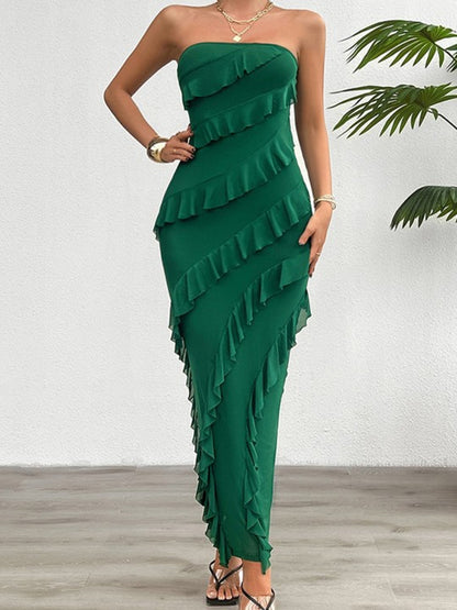 Off-Shoulder Ruffled Maxi Dress