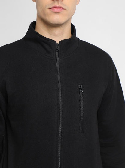 Mock Collar Front-Open Sweatshirt