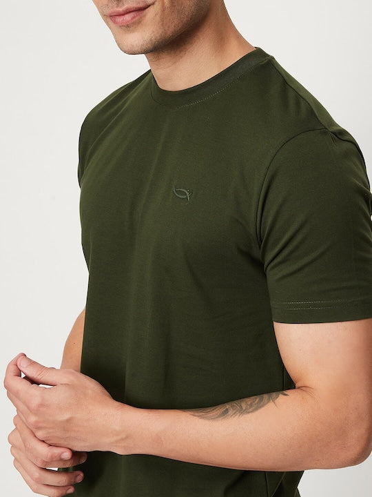 Round Neck Short Sleeves Cotton Lounge Tshirts