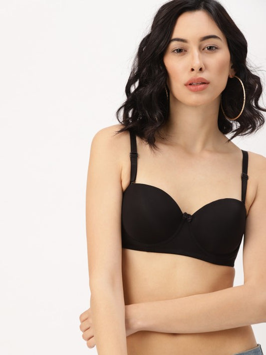 DressBerry Black Solid Underwired Lightly Padded T-shirt Bra