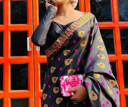 Woven Mekhela Chador Silk Blend Saree