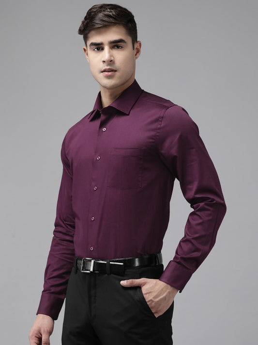 Men Pure Cotton Slim Fit Opaque Formal Shirt