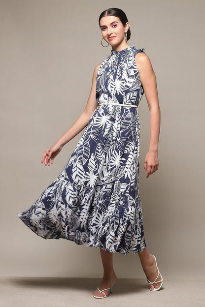 Biba Navy Printed Maxi Dress