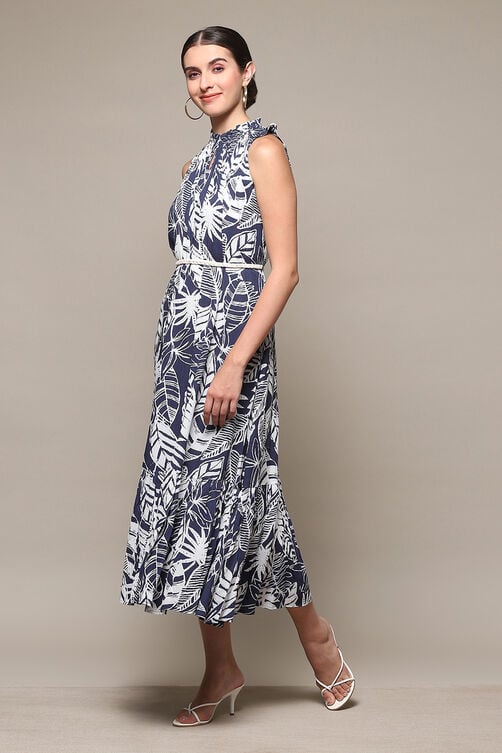 Biba Navy Printed Maxi Dress