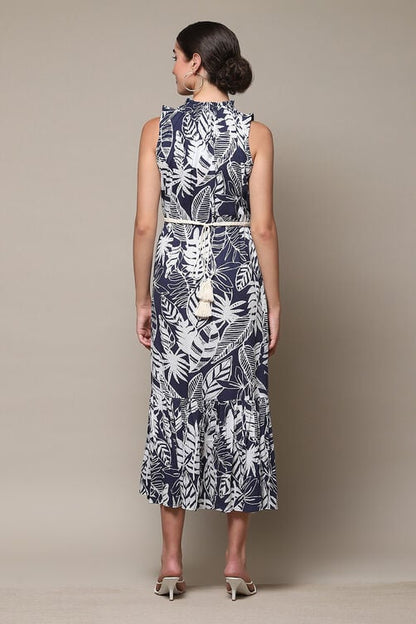 Biba Navy Printed Maxi Dress