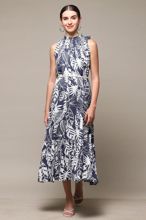 Biba Navy Printed Maxi Dress