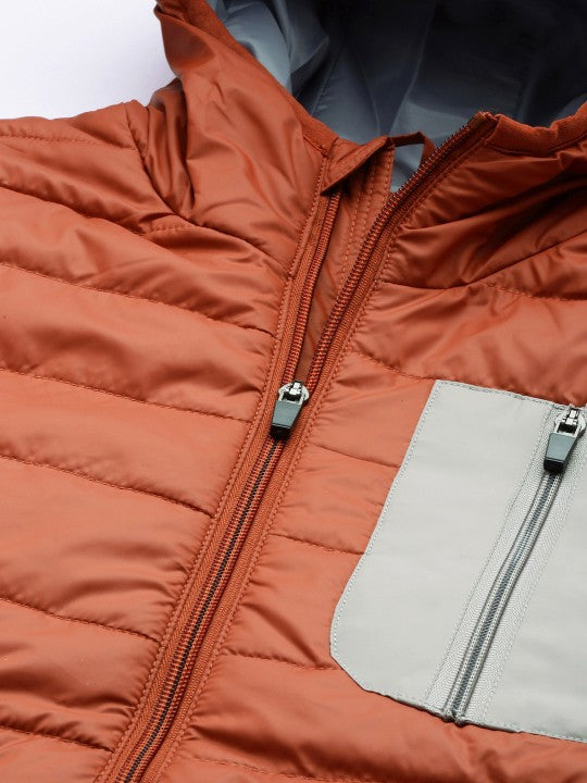 Colourblocked Puffer Standard Length Jacket