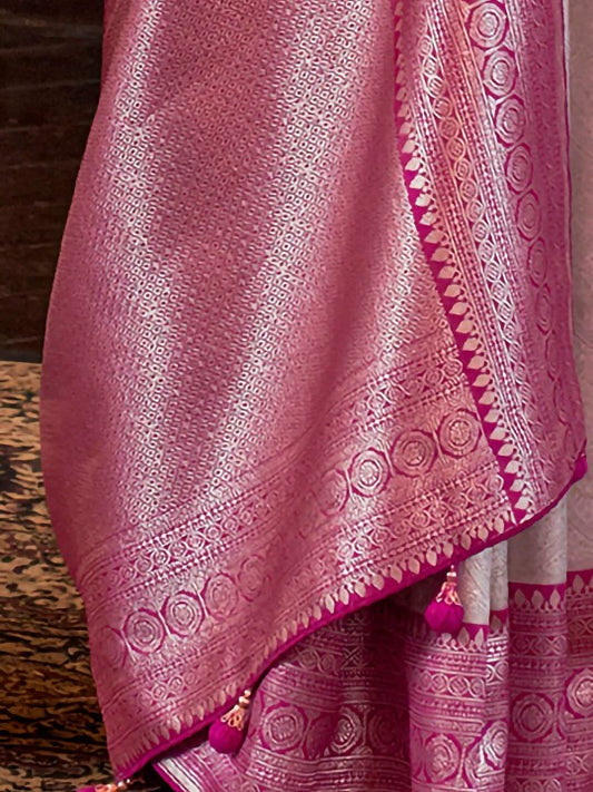 Wedding Wear Multi Color Kanjiviram Silk Pure Zari Weaving with Beautiful Meena Weaving Saree