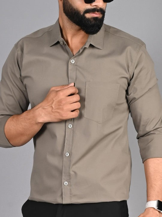 Slim Fit Spread Collar Long Sleeves Formal Shirt