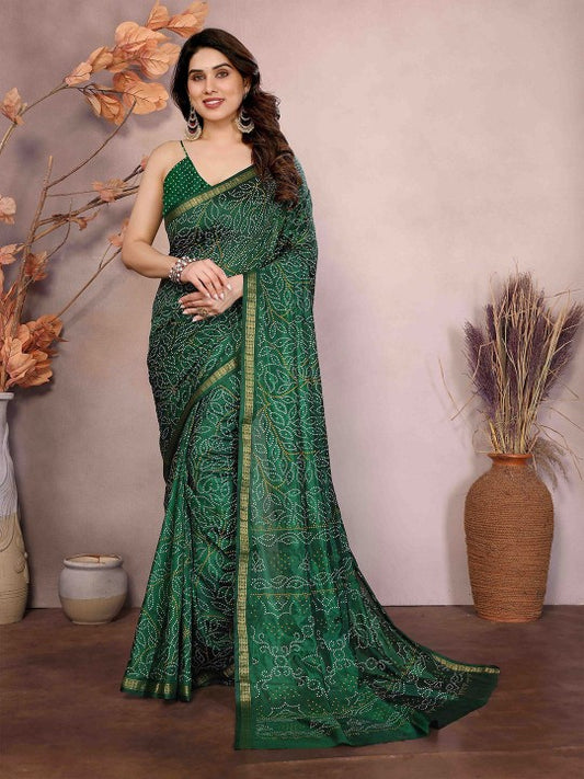 Zari Bandhani Saree