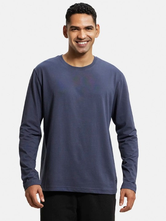 Super Combed Cotton Rich Solid Round Neck Full Sleeve T-shirt