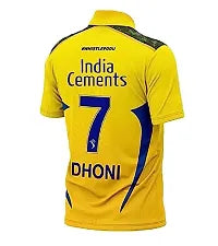 CSK Jersey MS Dhoni 7 Chennai Cricket Team Half Sleeve Jersey 2023/2024_Boys Men &