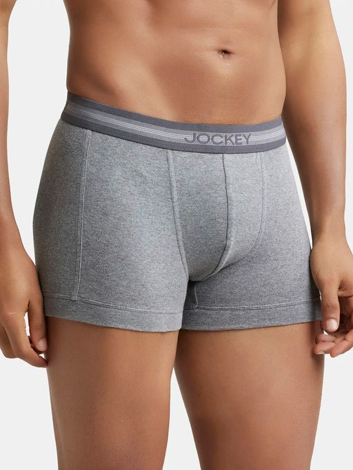 Mens Super Cotton Rib Solid Trunk with Stay Fresh Properties-Grey